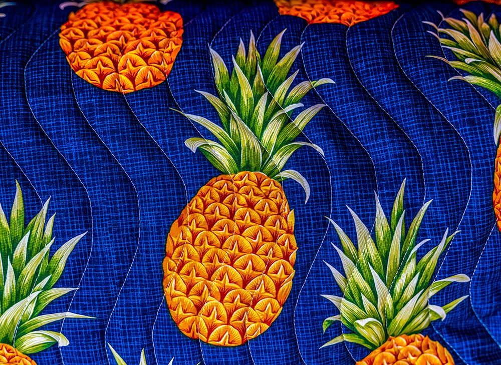 Colorful Polynesian textile, Waikiki, Honolulu, Oahu, Hawaii.